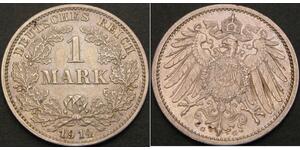 1 Mark Imperio alemán (1871-1918) Plata Wilhelm II, German Emperor (1859-1941)