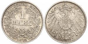 1 Mark Imperio alemán (1871-1918) Plata Wilhelm II, German Emperor (1859-1941)