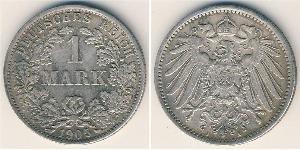 1 Mark Imperio alemán (1871-1918) Plata Wilhelm II, German Emperor (1859-1941)