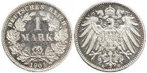 1 Mark Imperio alemán (1871-1918) Plata Wilhelm II, German Emperor (1859-1941)