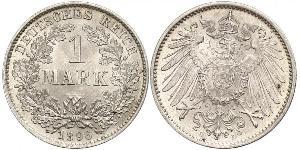 1 Mark Imperio alemán (1871-1918) Plata Wilhelm II, German Emperor (1859-1941)