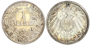 1 Mark Imperio alemán (1871-1918) Plata Wilhelm II, German Emperor (1859-1941)