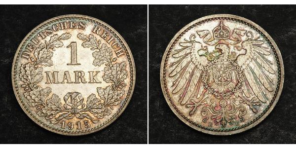 1 Mark Imperio alemán (1871-1918) Plata Wilhelm II, German Emperor (1859-1941)