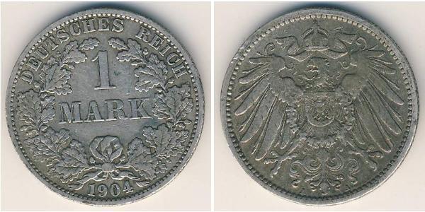 1 Mark Imperio alemán (1871-1918) Plata Wilhelm II, German Emperor (1859-1941)