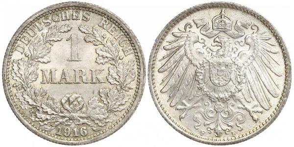 1 Mark Imperio alemán (1871-1918) Plata Wilhelm II, German Emperor (1859-1941)