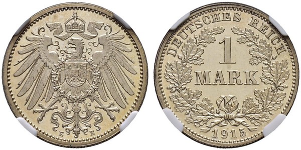 1 Mark Imperio alemán (1871-1918) Plata Wilhelm II, German Emperor (1859-1941)