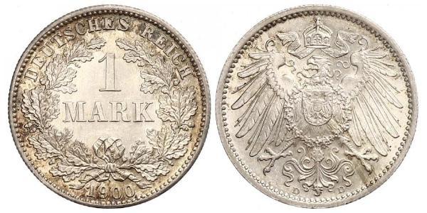 1 Mark Imperio alemán (1871-1918) Plata Wilhelm II, German Emperor (1859-1941)