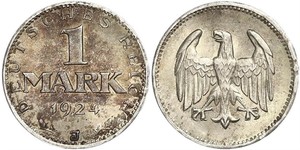 1 Mark República de Weimar (1918-1933) Plata 