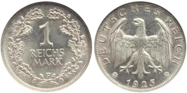 1 Mark República de Weimar (1918-1933) Plata 