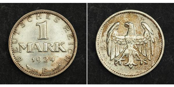 1 Mark República de Weimar (1918-1933) Plata 