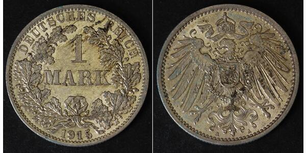 1 Mark Deutsches Kaiserreich (1871-1918) Silber Wilhelm II, German Emperor (1859-1941)