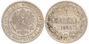 1 Mark Großfürstentum Finnland (1809 - 1917) Silber Alexander II (1818-1881)