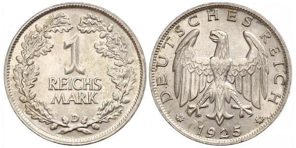 1 Mark Weimarer Republik (1918-1933) Silber 