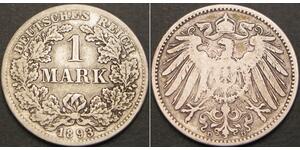 1 Mark German Empire (1871-1918) Silver Wilhelm II, German Emperor (1859-1941)