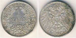 1 Mark German Empire (1871-1918) Silver Wilhelm II, German Emperor (1859-1941)