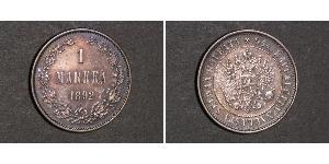 1 Mark Grand Duchy of Finland (1809 - 1917) Silver Nicholas II (1868-1918)