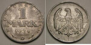 1 Mark Weimar Republic (1918-1933) Silver 