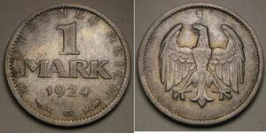 1 Mark Weimar Republic (1918-1933) Silver 