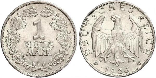 1 Mark Weimar Republic (1918-1933) Silver 