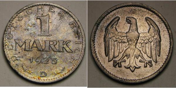 1 Mark Weimar Republic (1918-1933) Silver 