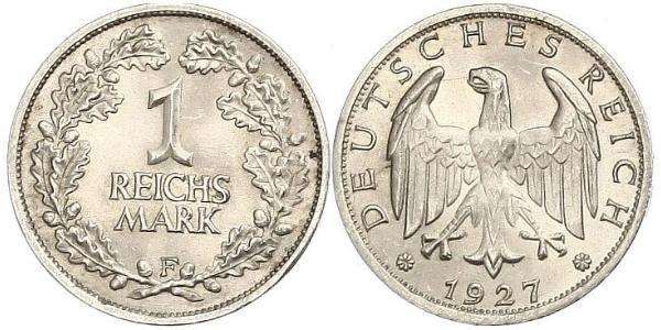1 Mark Weimar Republic (1918-1933) Silver 