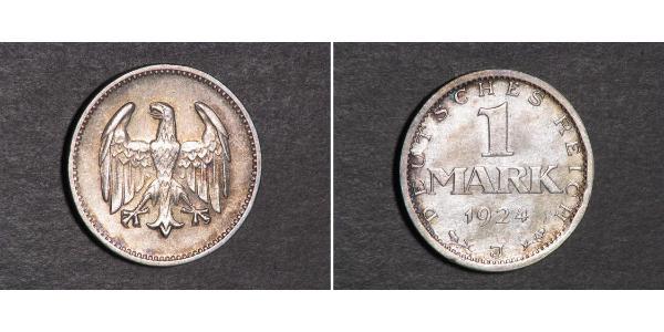 1 Mark Weimar Republic (1918-1933) Silver 