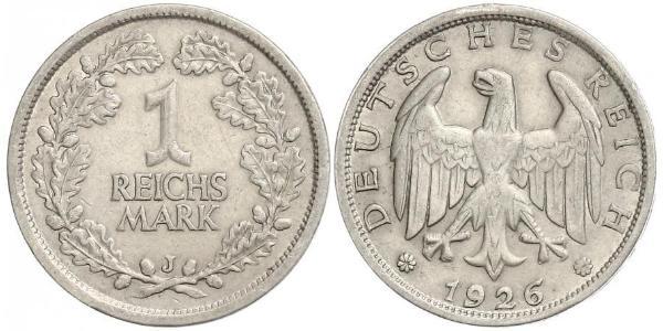 1 Mark Weimar Republic (1918-1933) Silver 