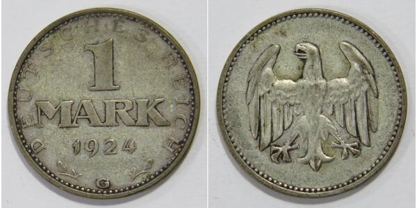 1 Mark Weimar Republic (1918-1933) Silver 