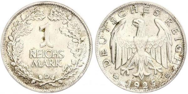 1 Mark Weimar Republic (1918-1933) Silver 