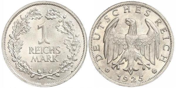 1 Mark Weimar Republic (1918-1933) Silver 