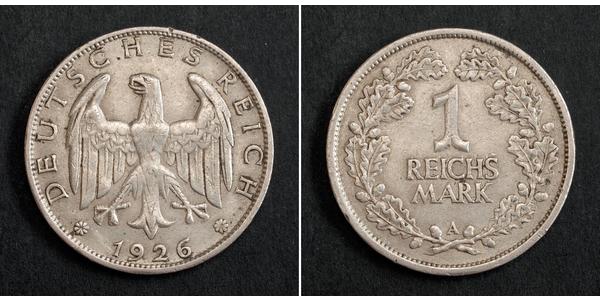 1 Mark Weimar Republic (1918-1933) Silver 