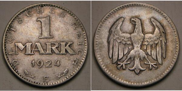 1 Mark Weimar Republic (1918-1933) Silver 