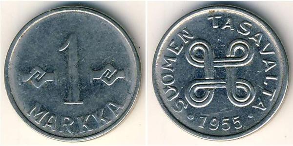 1 Mark Finland (1917 - ) Steel/Nickel 