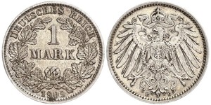 1 Mark 德意志帝國 (1871 - 1918) 銀 威廉二世 (德国)