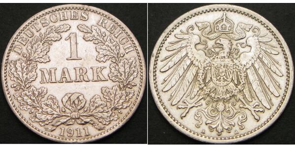 1 Mark 德意志帝國 (1871 - 1918) 銀 威廉二世 (德国)