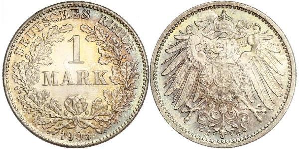 1 Mark 德意志帝國 (1871 - 1918) 銀 威廉二世 (德国)