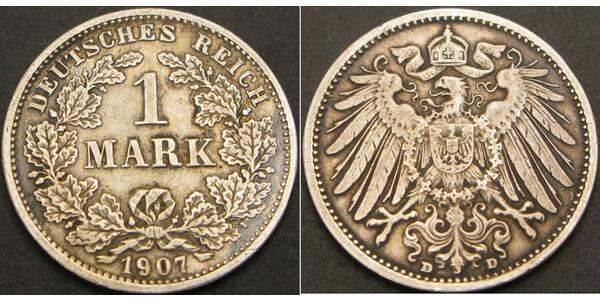 1 Mark 德意志帝國 (1871 - 1918) 銀 