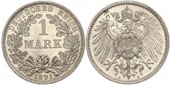 1 Mark 德意志帝國 (1871 - 1918) 銀 威廉二世 (德国)