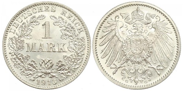 1 Mark 德意志帝國 (1871 - 1918) 銀 威廉二世 (德国)
