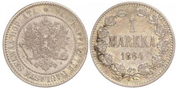 1 Mark 芬兰大公国 (1809 - 1917) 銀 亚历山大二世 (俄国) (1818-1881)