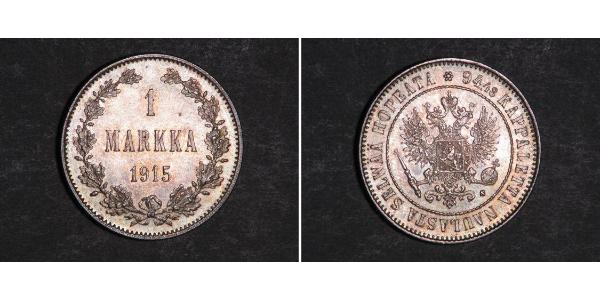 1 Mark 芬兰大公国 (1809 - 1917) 銀 尼古拉二世 (俄罗斯) (1868-1918)