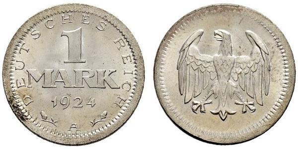 1 Mark 魏瑪共和國 (1919 - 1933) 銀 