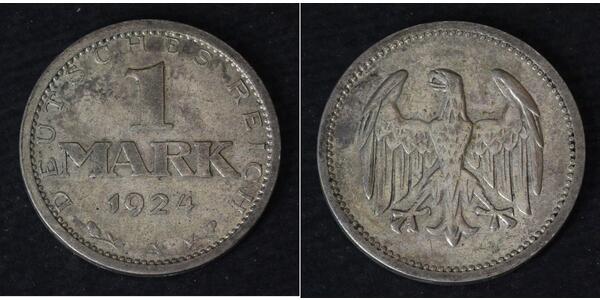 1 Mark 魏瑪共和國 (1919 - 1933) 銀 
