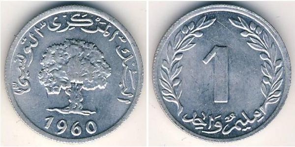 1 Millieme Tunisia 铝 