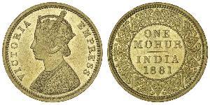 1 Mohur British Raj (1858-1947) Gold Victoria (1819 - 1901)