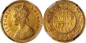 1 Mohur British Raj (1858-1947) Gold Victoria (1819 - 1901)