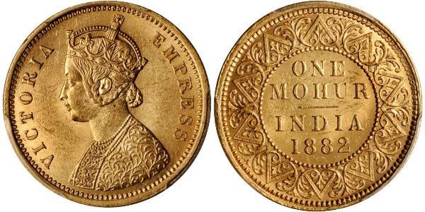 1 Mohur Raj britannique (1858-1947) Or Victoria (1819 - 1901)