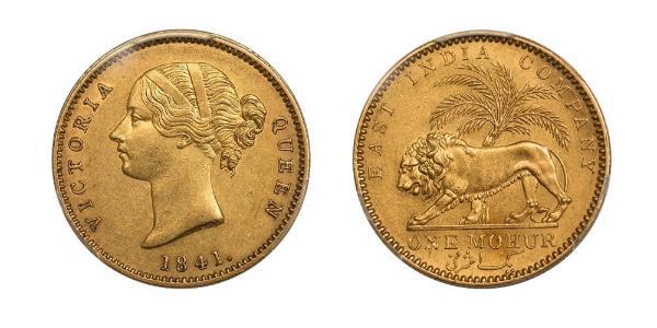 1 Mohur Raj Britannico (1858-1947) Oro Vittoria (1819 - 1901)