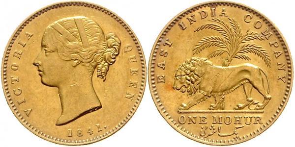 1 Mohur Raj Britannico (1858-1947) Oro Vittoria (1819 - 1901)