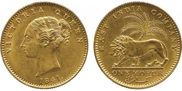 1 Mohur Raj Británico (1858-1947) Oro Victoria (1819 - 1901)